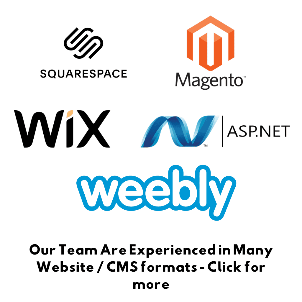 experienced website design and website developers in wix, squarespace, weebly, magento, asp.net and many more.